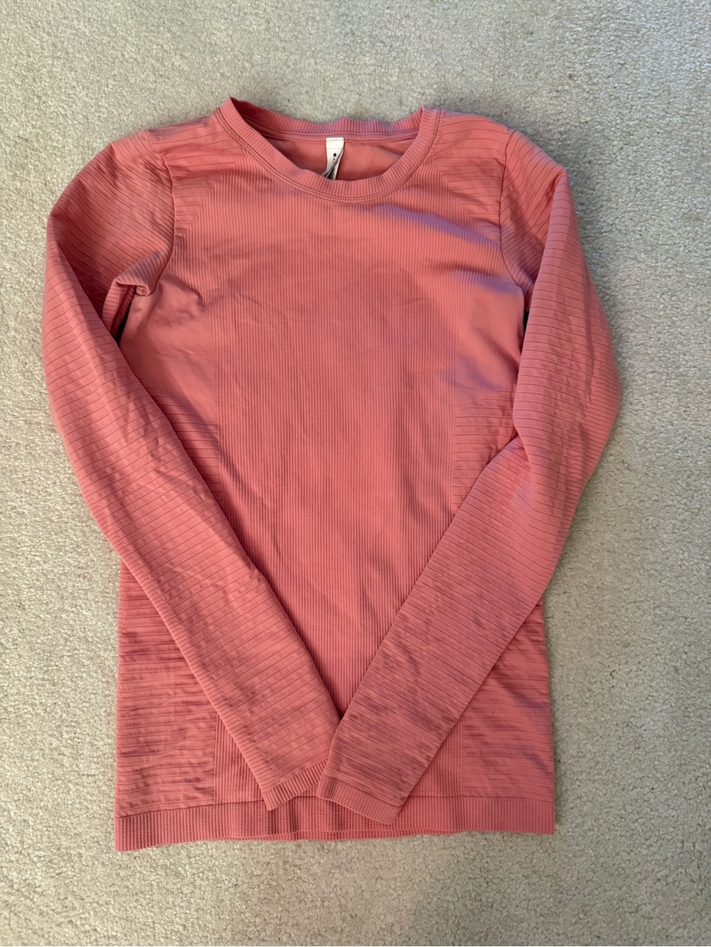 Athleta Pink Ribbed Seamless Long Sleeve Performance Athletic Top XXS